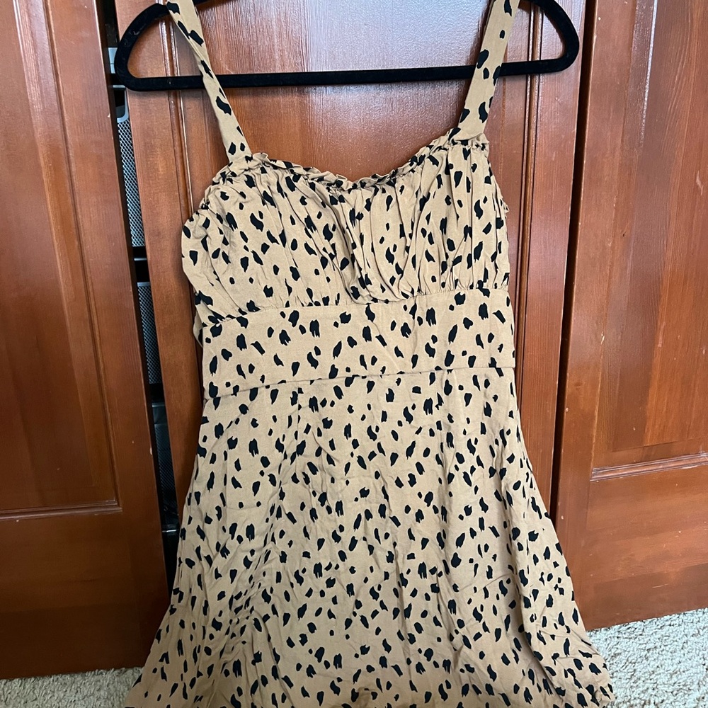 Trixxi Tan and Black Patterned Dress
